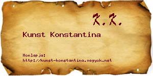 Kunst Konstantina névjegykártya